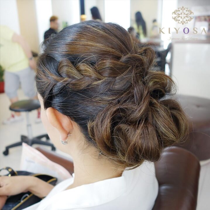 chic braided updo for intimate wedding and parties