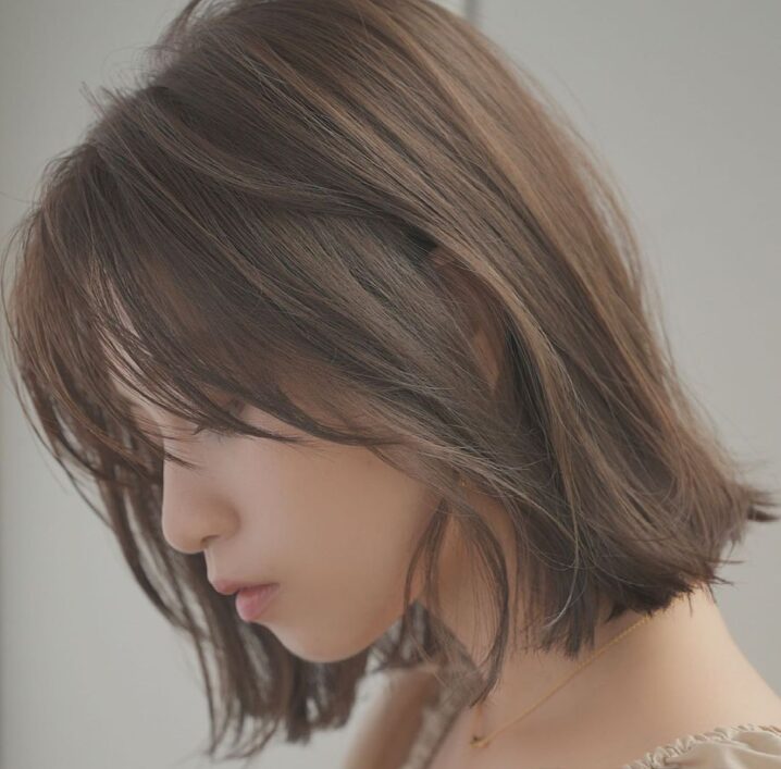 long bob with bangs japanese salon