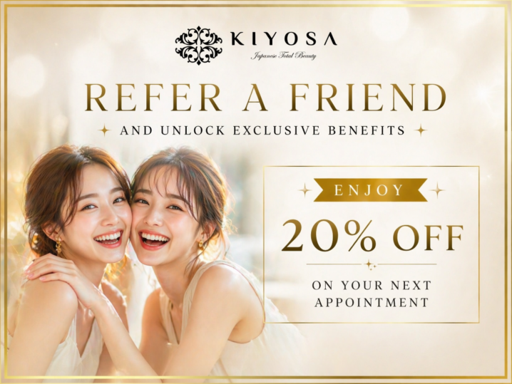 Friends enjoying the Refer-A-Friend 20% Off discount experience at KIYOSA Japanese Total Beauty Salon