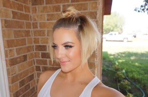 half up top knot for short hair